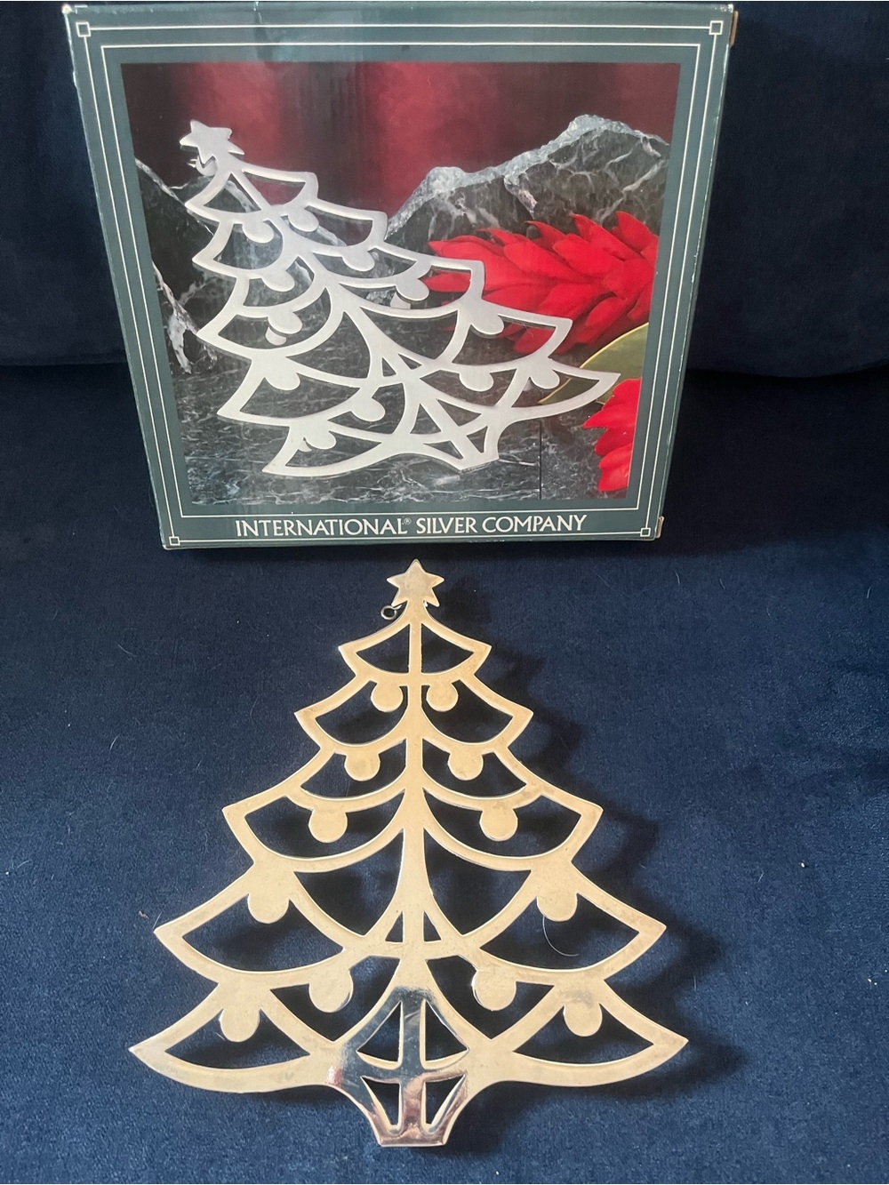International Silver Co Silverplated Christmas Tree Trivet